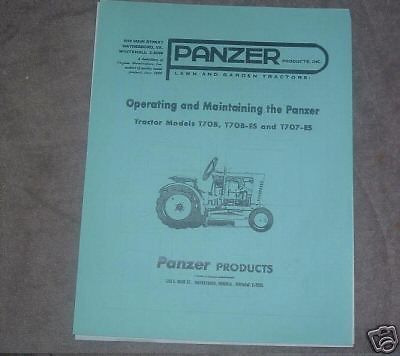 PANZER T70B, T70B ES & T707 ES TRACTOR OWNERS MANUAL