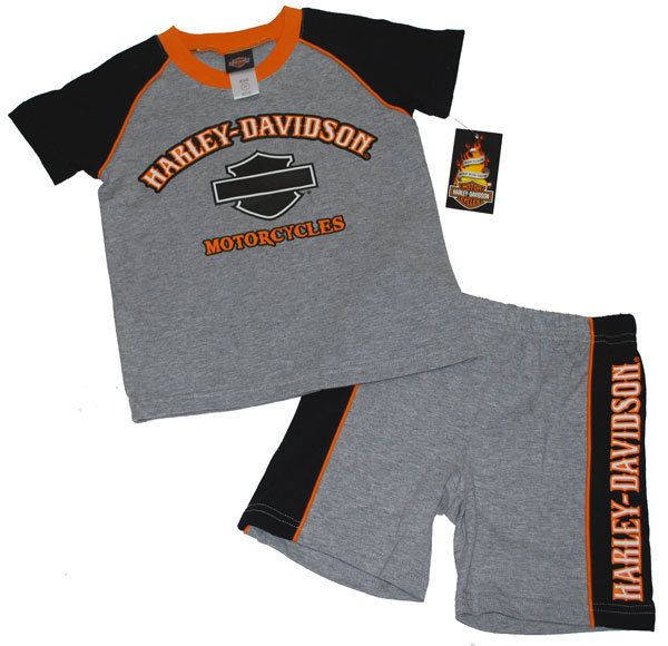 HARLEY DAVIDSO N® BOYS 2 PIECE TEE T SHIRT & SHORTS 2272212 NEW