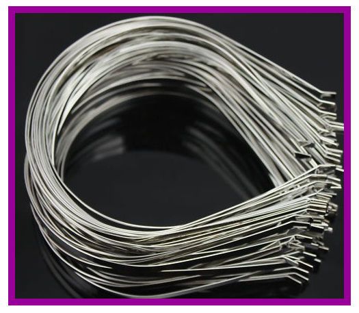 7mm Bulk Metal Sliver Hair Band DIY Craft Hairbands Supply 1/83