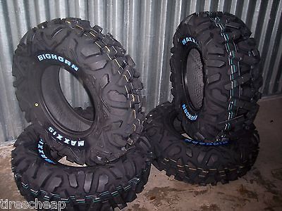 25 MAXXIS BIGHORN WHITE LETTER ATV TIRES FULL COMPLETE SET 4 TIRES