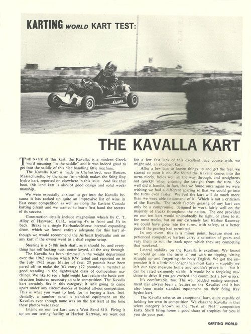 Vintage 1963 Karting World Kavalla K 30 Go Kart Test