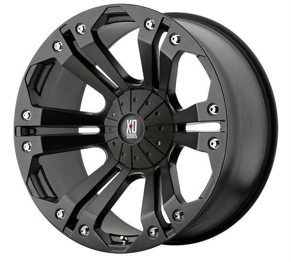 22 inch 22x11 KMC XD Monster Black Wheels Rims 8x170