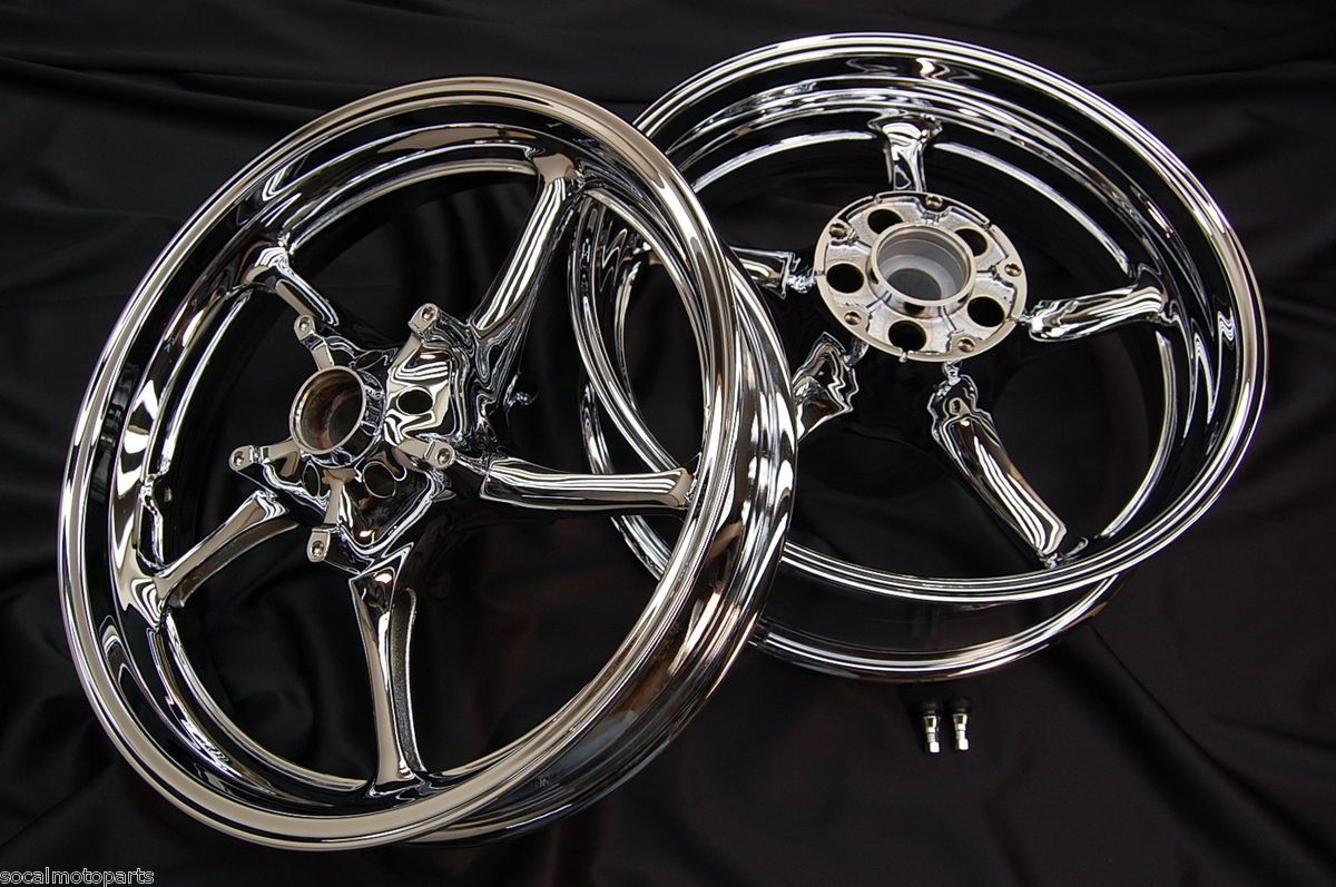 06 07 08 09 10 11 Yamaha YZF R6 Chrome Rims wheels rim NEW SET CHROMED