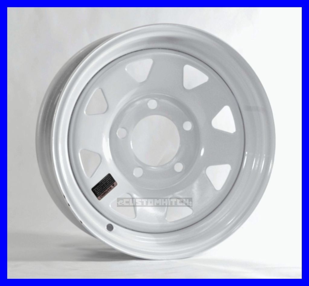 Two Trailer Rims Wheels 13 13x4 5 5 Lug Hole Bolt White Spoke