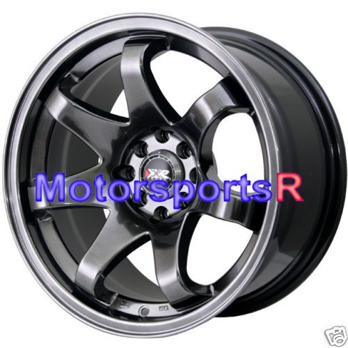 15 15x8 XXR 522 Chromium Black Concave Rims Wheels stance 4x100 03 06