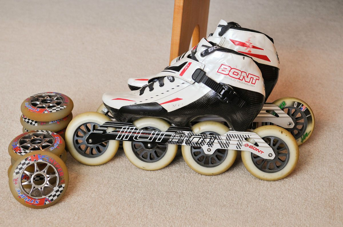 Jet 3pt Inline Racing Skates Size 10 US 44 105mm Wheels Fast