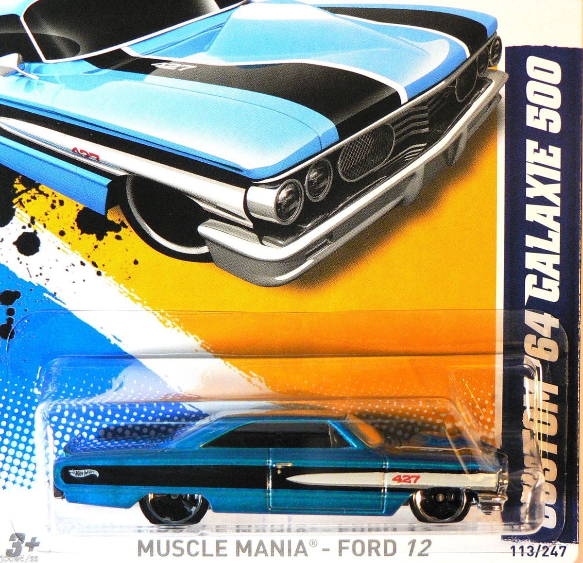 Hot Wheels Muscle Mania  FORD 12   Custom 64 Galaxie 500 ~ Blue ~ M