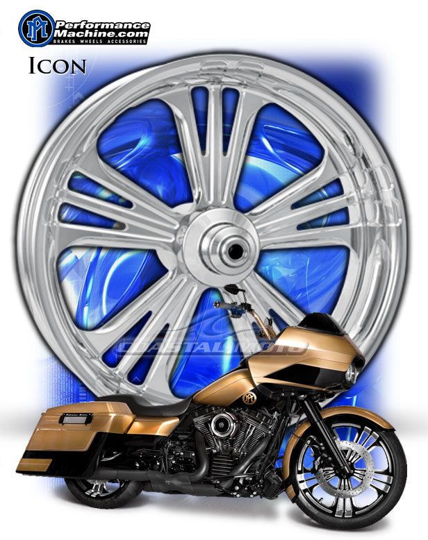  Performance Machine Icon Chrome Motorcycle Wheels Harley Streetglide