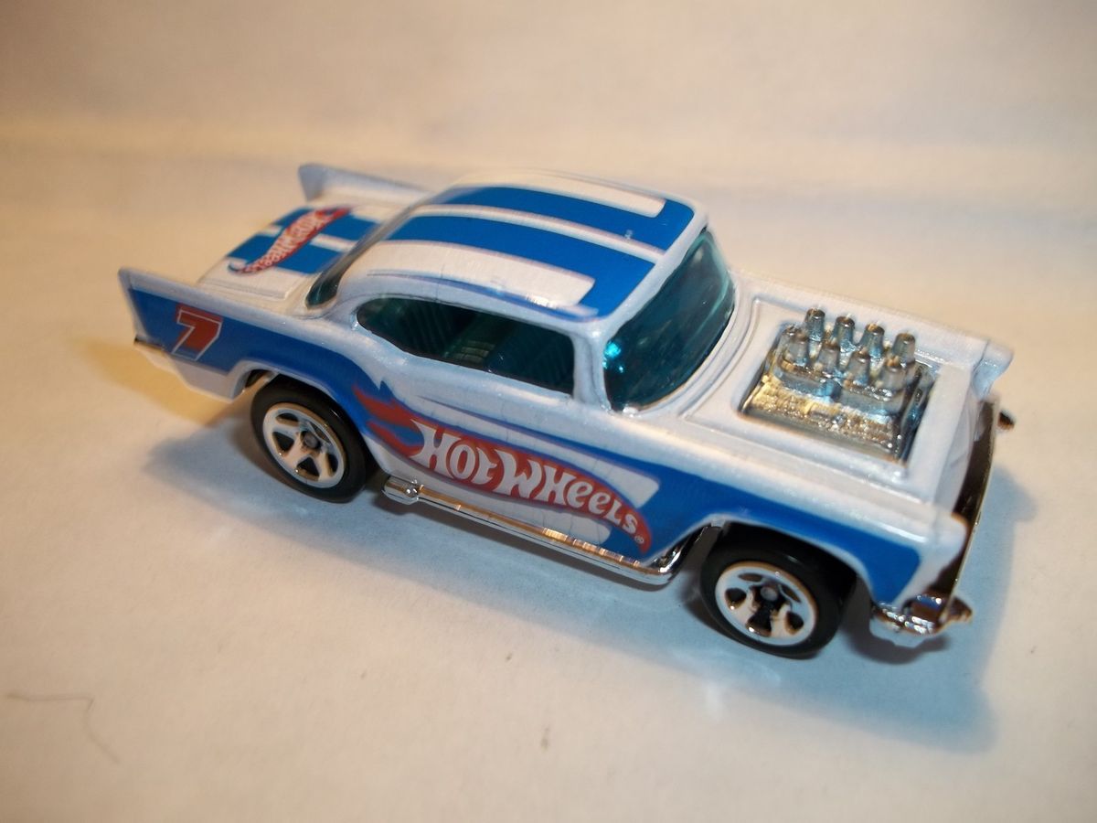 Hot Wheels 57 Chevy White Paint Loose Exposed Engine