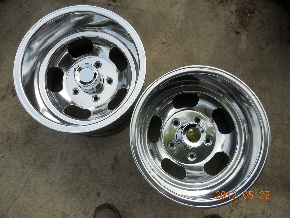 JUST POLISHED 15x10 SLOT MAG WHEELS FORD TRUCK JEEP MAGS GASSER BRONCO