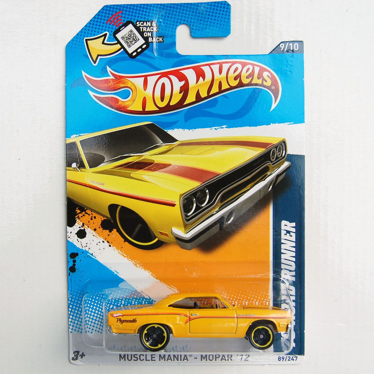 2012 Hot Wheels 89 Mopar 70 Road Runner Plymouth on Rear Side 440 on