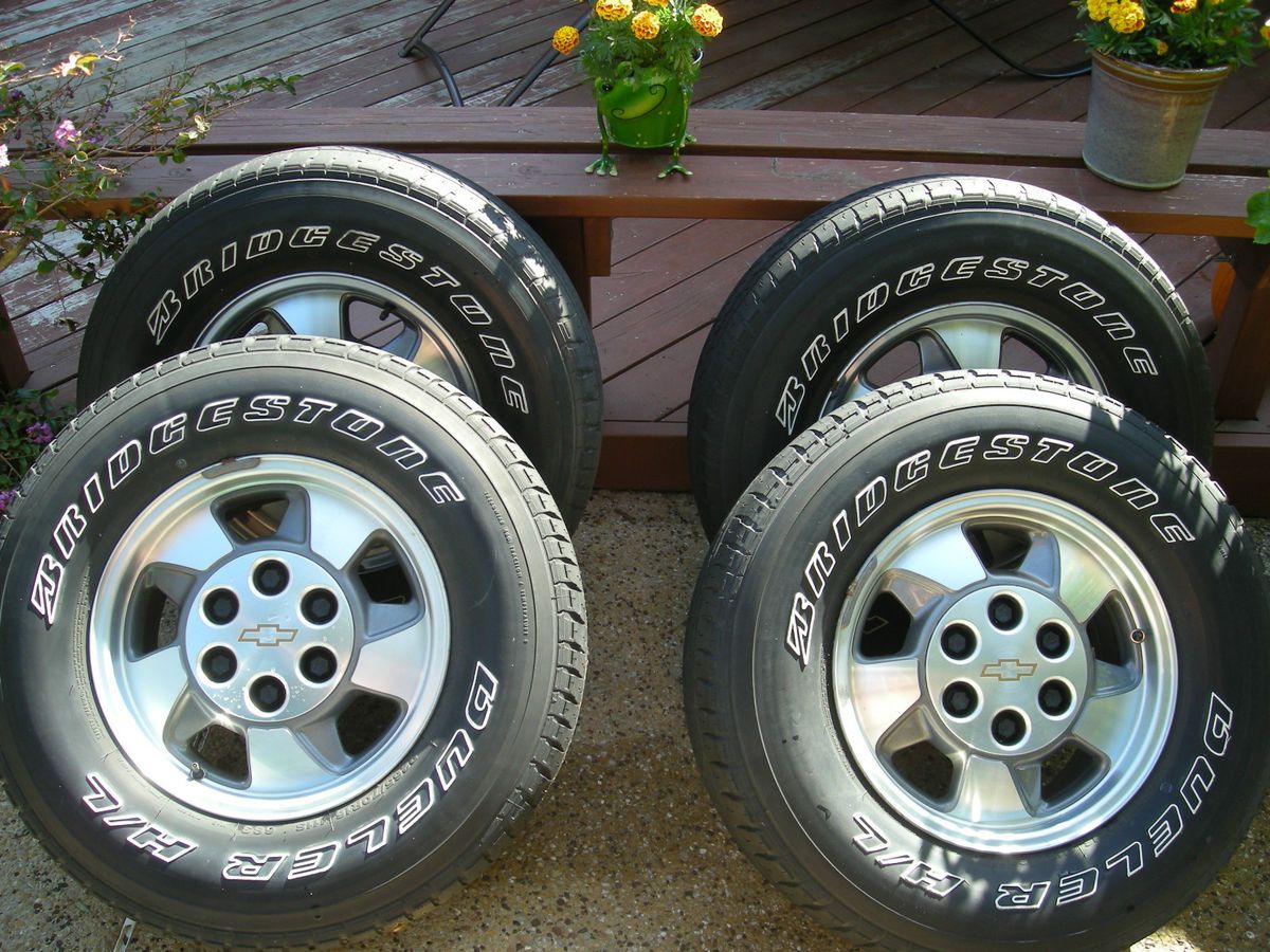 Bridgestone Dueler H L Chevy Wheels and Tires Set 265 70R16