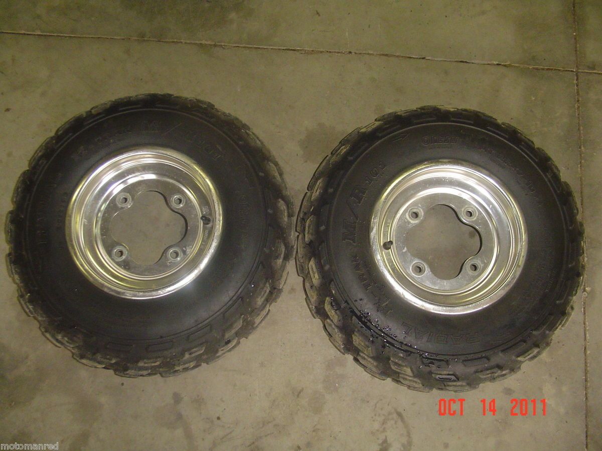 99 00 01 02 03 05 Honda Fourtrax 400EX TRX400EX Front Wheel Rims Tires