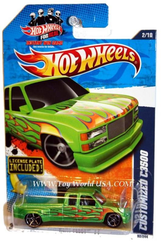 2011 Hot Wheels Heat Fleet 92 Customized C3500 Green