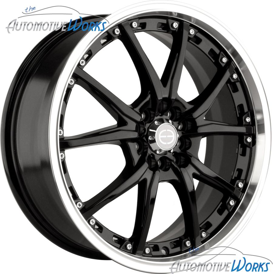 17x7 Edge ED21 5x110 5x115 42mm Black Wheels Rims inch 17