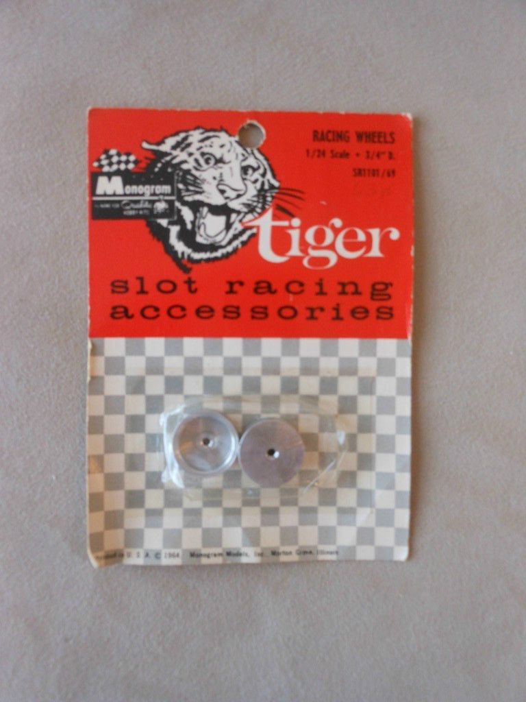 Vintage Monogram Tiger 1964 Slot Car Wheels 1 24 Scale SR1101