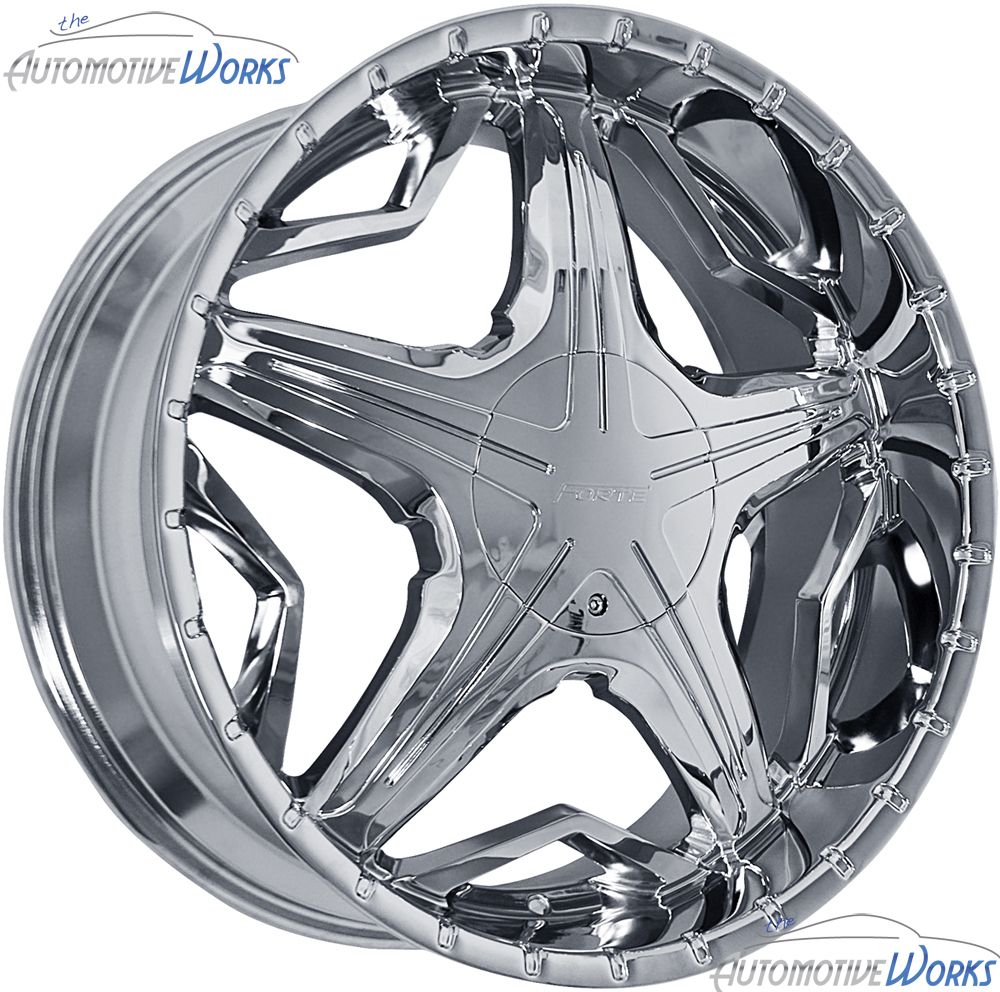 20x8 5 Forte Virus 5x115 5x120 15mm Chrome Wheels Rims inch 20