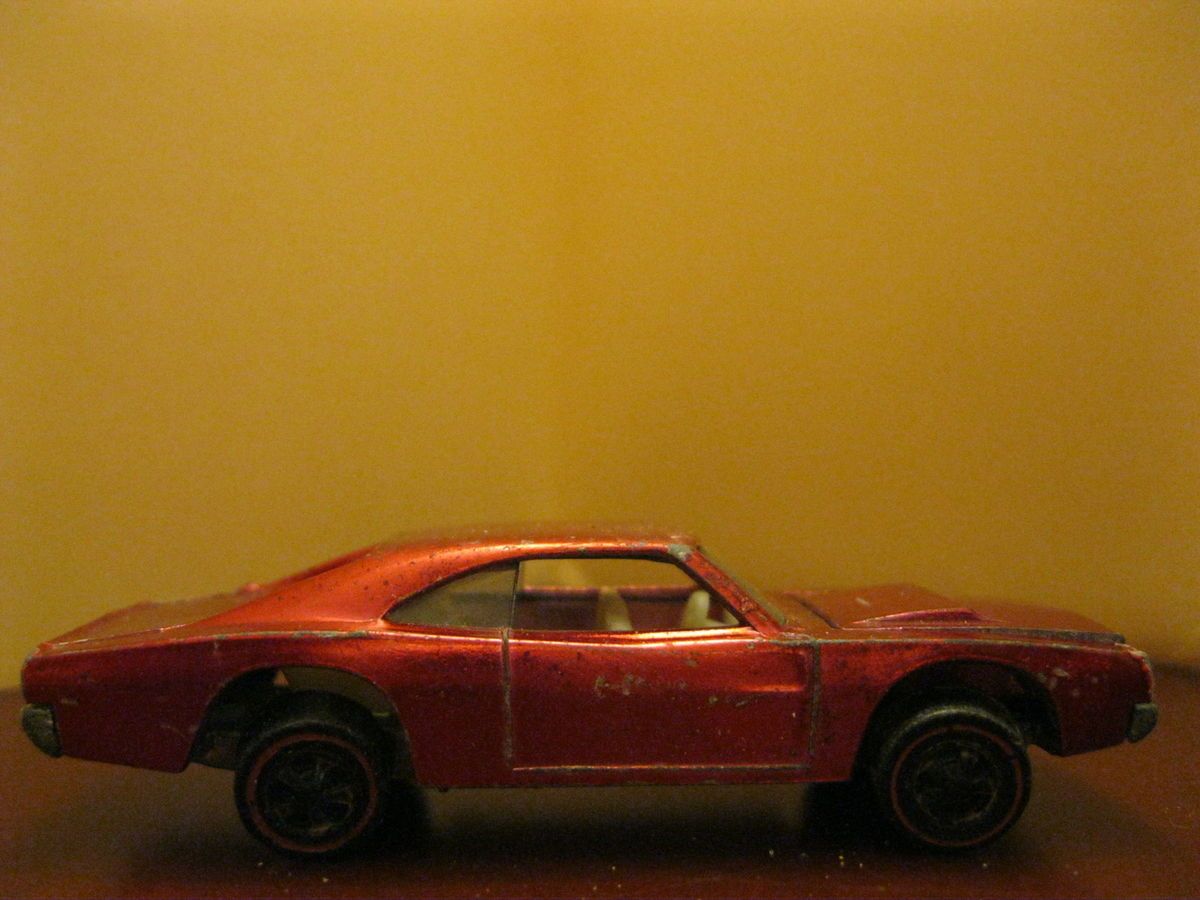 Vintage Hot Wheels Red Line Custom Dodge Charger with White Interior