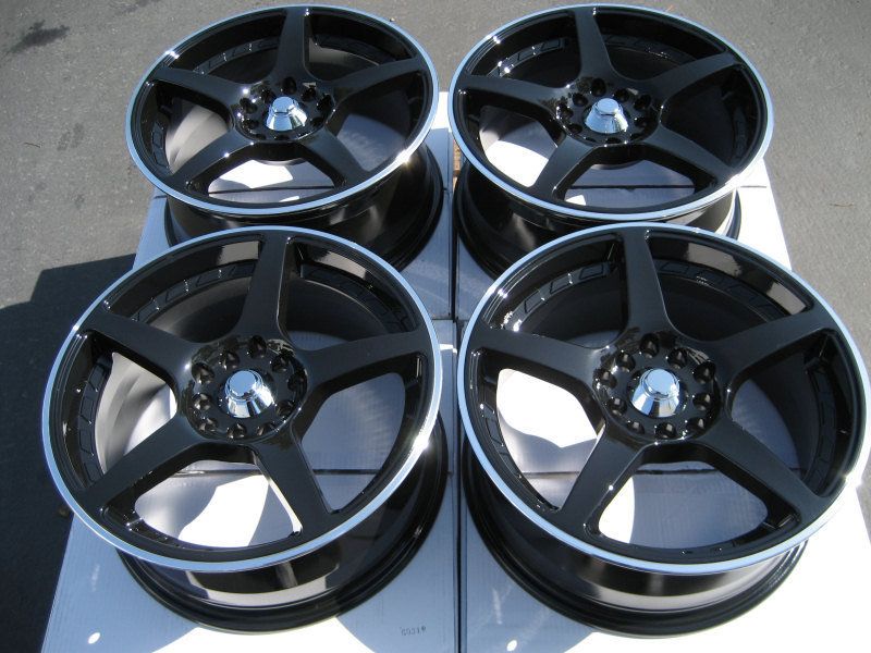 Rims Black Civic Lancer Accord Jetta Prelude S2000 5 Lug Wheels