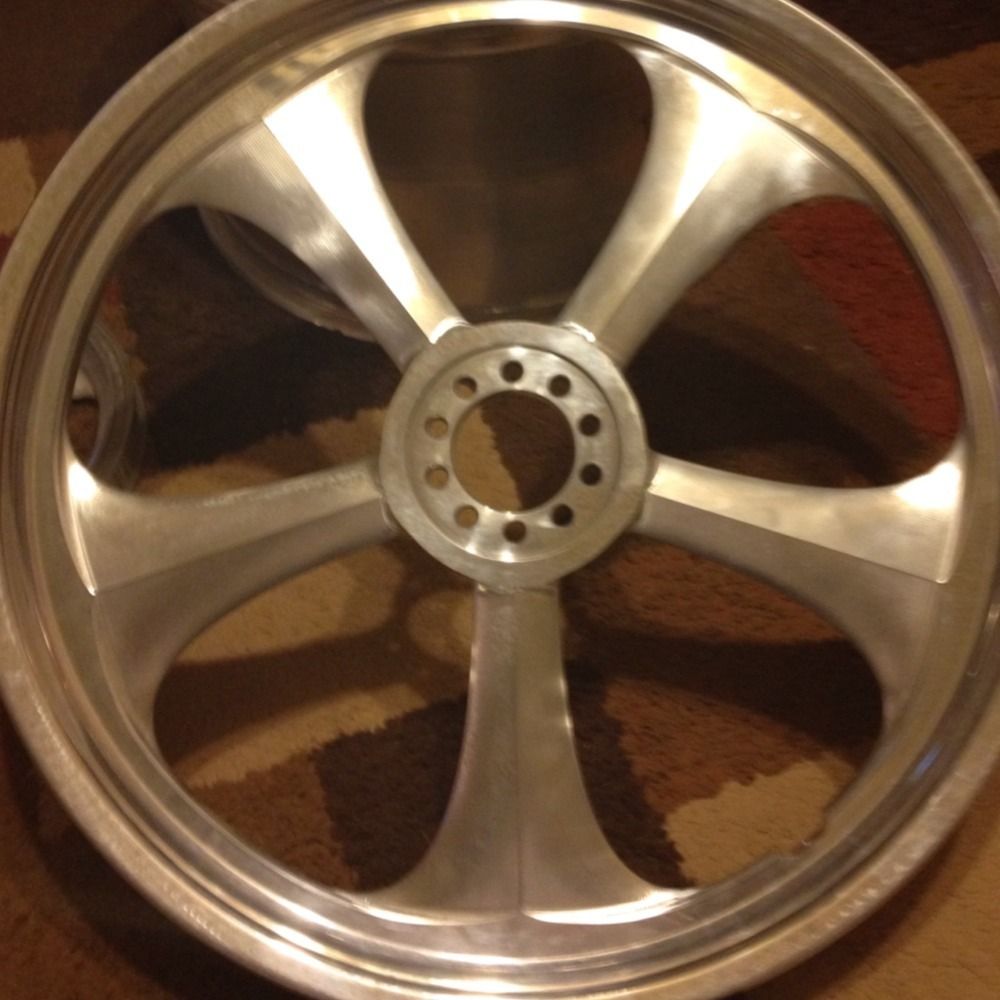 Custom Chopper Motorcycle Wheels w Matching Pulley