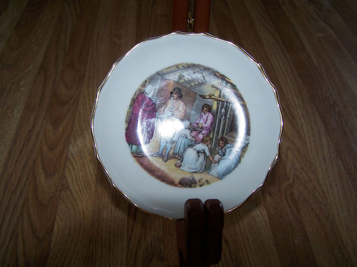 English Bone China Miniature Plate Made in England Gold Rim