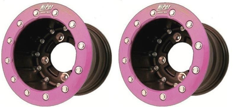 Hiper CF1 Rear Pink Single Beadlock Wheels 10 10x9 3 6 4 110 Lt R450