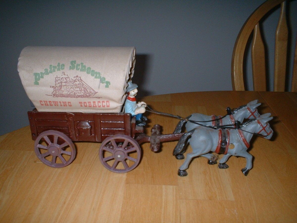 Cast Iron Prairie Schooner Chewing Tobacco Wagon